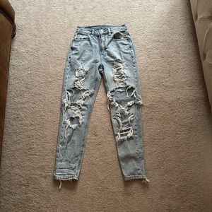 american eagle ripped mom jeans